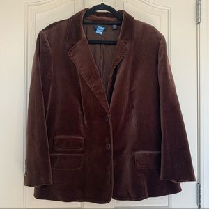 Context brown velvet blazer